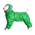 Комплект: Теплый комбинезон+Снуд (шапка) для американского стаффордширского терьера суки, на флисе, повышенной прочности, цвет зеленый