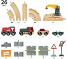 BRIO игр. наб. Ж/д с автодорогой, переездом и краном, 26 элементов