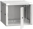 ITK Шкаф коммутационный ITK Linea W (LWR3-09U66-GF) настенный 9U 600x600мм пер. дв. стекл 2 бок. пан. направл. под закл. гайки 90кг серый 500мм 200град. 500мм IP20 IK08 сталь