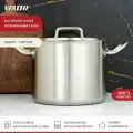 Кастрюля нержавеющая сталь с тройным дном Viatto Commercial 101618, 7 л / Кастрюля с крышкой для всех видов плит / Кастрюля с капсульным, термораспределительным дном / Посуда для индукции