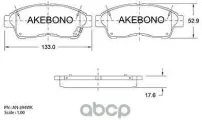 Колодки тормозные (Спереди) Toyota Caldina (T190, T210) 92-02 / Camry 91-98 Akebono арт. AN-394WK