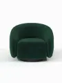 Кресло Крутящееся Manons Maison Kali, механизм Нераскладной, Велюр темно-зеленый/цоколь Black, 82х73х79 см