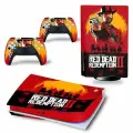 Наклейка виниловая защитная на игровую консоль Sony PlayStation 5 Fat Disc Edition, RDR2, полный комплект с геймпадами