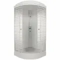 Душевая кабина Тритон (Triton) Полосы 900х900х2175 мм, с рисунком 4 мм, профиль белый (Щ0000061842) А (7 мест+сифон D90)