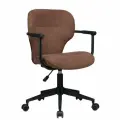 Кресло компьютерное офисное Eco-Office PATRICK W-237, стул крутящийся на колесиках, Коричневая ткань / Чёрный каркас