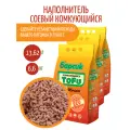 Наполнитель для кошачьего туалета Барсик тофу Яблоко, комкующийся, комплект 3 шт по 4.54 л