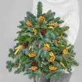Новогодняя ёлка Мегацвет24 Натуральная, натуральная хвоя с сухоцветами, высота 45 см