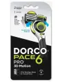 Станок для бритья мужской Dorco Pace 6 Pro 3D Motion с триммером 6 лезвий, 2 кассеты