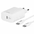 Зарядное устройство TFN USB Type-C 20 Вт, с кабелем USB Type-C, белое