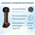 Активная вентиляция: Турбодефлектор TD160, вент. выход утепленный высотой Н-500, для скатной кровли Каскад, коричневый
