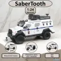 Машинка металлическая инерционная коллекционная масштабная модель 1:24 Sabertooth омон ДПС белый
