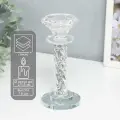 Подсвечник стекло на 1 свечу Спираль с камешками 16х7х7 см
