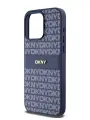 DKNY для iPhone 15 Pro Max чехол PU Repeat texture Tonal stripe Metal logo Hard Blue
