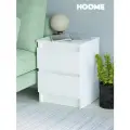 Тумба прикроватная 2 ящика белая без ручек напольная, 40х54х35см, ЛДСП 12кг