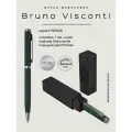 Ручка шариковая автоматическая BrunoVisconti FIRENZE цвет корпуса зеленый 1 мм, синяя, в металическом черном прямоугольном тубусе