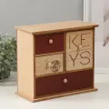 Шкатулка для украшений 4 ящика KEYS, дерево, 23.4x10x21 см