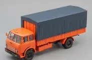 Масштабная модель грузовика коллекционная Минский 53352 бортовой с тентом (1974-1976), св. оранжевый