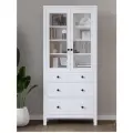 Шкаф витрина с 3 ящиками Хемнэс Hemnes/ Кымор, белая морилка, 90х197см