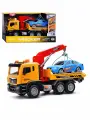 Набор машин инерционный Эвакуатор 34 см с машинкой, свет, звук, подвижная платформа и кран