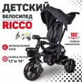Велосипед детский трехколесный с ручкой TechTeam Ricco черный