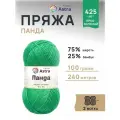 Пряжа для вязания Astra Premium 'Панда' (Panda) 100г, 240м (75% шерсть, 25% бамбук) (425 ярко-зеленый), 2 мотка