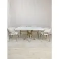 Стол кухонный Mesa design Erizo, 160х90х75 см, керамогранит/металл, белый