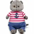 Кот Басик Ks30-266 в полосатой футболке с якорем 30 см Будибаса Basik Budibasa