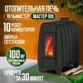 Печь отопительная Мастер, 100 м3, со стеклянной дверцей, 5 кВт
