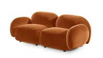 Диван Мальдивы двухсекционный Andria Delta 30 NEW 172x82x73 см, оранжевый Велюр Антивандал, нераскладной Фиеста