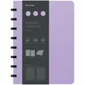 2 шт, Бизнес-тетрадь А5+, 80л, Berlingo Instinct, клетка, на кольцах, с возм. зам. блока, 80г/м2, пластик. (полифом) обл, линейка-заклад, лаванда/чер.