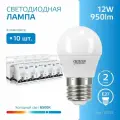 Светодиодная лампа Gauss Elementary Шар 12W 950lm 6500K Е27 LED (10шт)