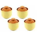 Набор из 4-х Горшков Ломоносовский 0,35л (желтый)