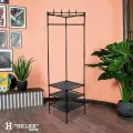 Вешалка стойка для одежды в прихожую и коридор напольная, шкаф рейл для балкона металлический обувница и полки