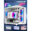 Корпус Invader Q11 кубик + 3 ARGB вентилятора + контроллер + пульт ДУ + закаленное стекло, Micro-ATX, Mini-ITX