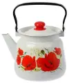 Чайник «Маки», 3,5 л, эмалированная крышка, индукция, цвет белый