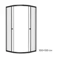 Душевое ограждение Homsly, черное, полукруглое 100*100 см, коллекция Basic, 4H-009-BR10-BSC