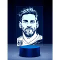 Ночник Месси - Messi - Портрет Футболиста Барселоны. Подарок болельщику — декор в комнату фаната футбола с клубной символикой, любимыми игроками и духом Лиги чемпионов и больших турниров.
