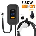 EV Wallbox 7,6 кВт/11 кВт/22 кВт для зарядки электромобиля в разъеме Type2 220 В 380 В Зарядное устройство для электромобилей 16 А 32 А с управлением через приложение, 7.6KW 32A 1 phase, TYPE2