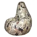 Кресло-мешок Груша велюр Газета, от Мир Пуффовразмер- XXXXL, с ручкой для переноски