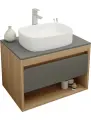 Тумба с раковиной Teymi Ritta 75 дуб эврика, матовый графит, раковина Solli 51