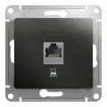 Розетка компьютерная встраиваемая Schneider Electric Glossa RJ45 UTP cat 5e цвет антрацит