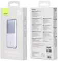 Внешний аккумулятор Baseus Bipow Pro Digital Display,10000mAh, 20W + Кабель USB to Type-C 3A 0.3m, Серебристый