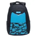 TORBER T70041-BB Рюкзак torber class x, чёрный/синий с орнаментом, 43 х 32 х 13 см мешок для сменной обуви в подарок