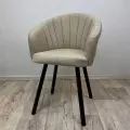 Стул для клиента на ножках, бежевый велюр