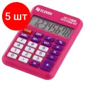 Комплект 5 шт, Калькулятор карманный Eleven LC-110NR-PK, 8 разрядов, питание от батарейки, 58*88*11мм, розовый