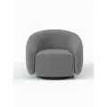 Кресло Крутящееся Manons Maison Kali, механизм Нераскладной, Велюр серый/цоколь Black, 82х73х79 см