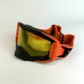 Очки горнолыжные, мотоочки, сноубордические, лыжные, снегоходные RSX Blizzard Winter, черный/оранжевый/оранжевый двойное желтое стекло