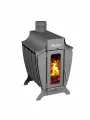 Печь-камин Ермак Stoker Aqua-G, водяной контур, регулируемое пламя, дрова/газ, 8 кВт