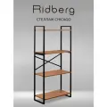 Стеллаж лофт RIDBERG CHICAGO 4 полки (Dark Oak)
