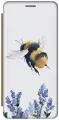 Чехол-книжка на Apple iPhone 12 / 12 Pro / Эпл Айфон 12 / 12 Про с рисунком Акварельная пчелка золотой
